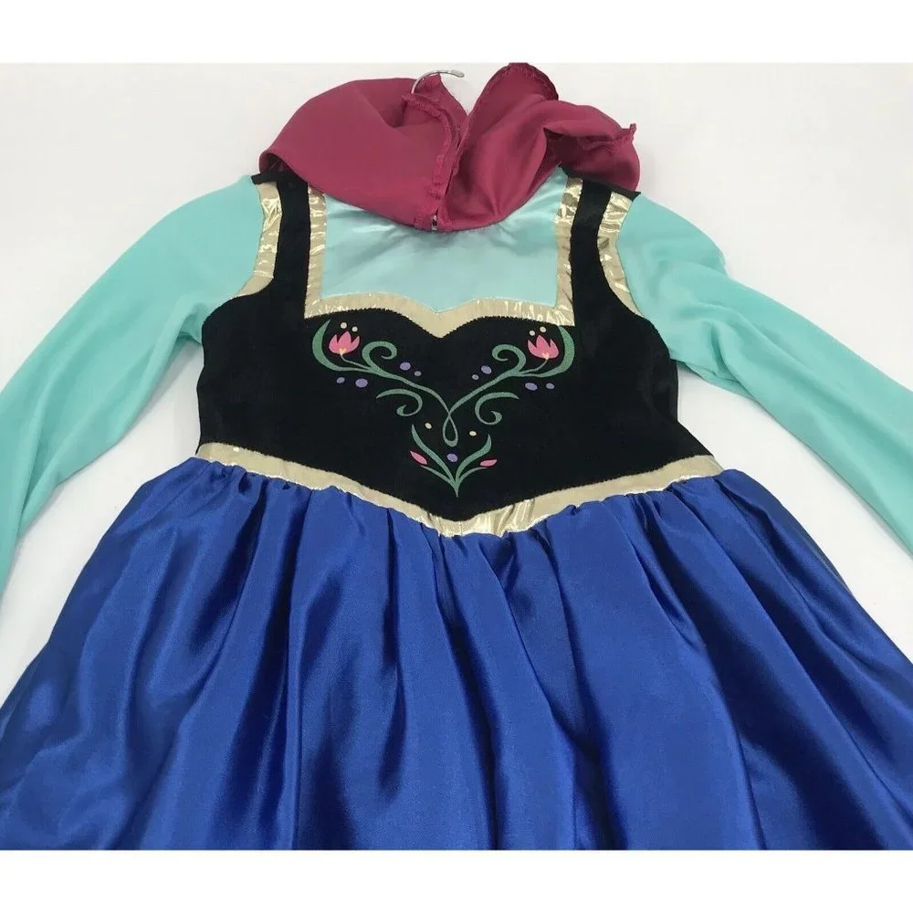 Disney Collection Frozen Princess Ana Size 9/10‎ Girls blue Purple Dress Costume